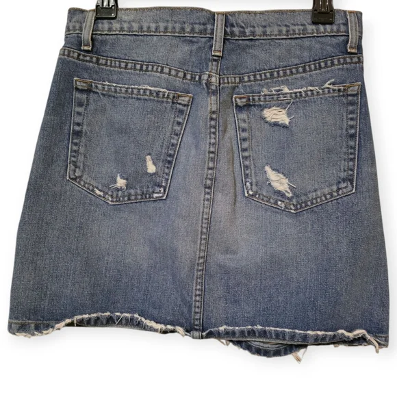 Reformation Distressed Denim Sami Festival Mini Skirt - Picture 3 of 7